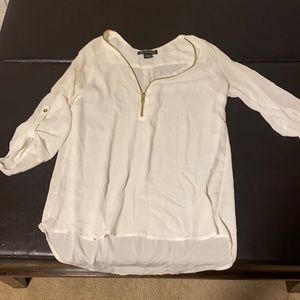 White chiffon flowy shirt